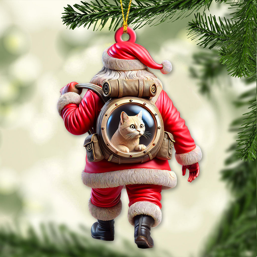 Blisscorners Custom Name Santa and Pet Ornament, Pet Lover Christmas Gift2D Flat LM2111