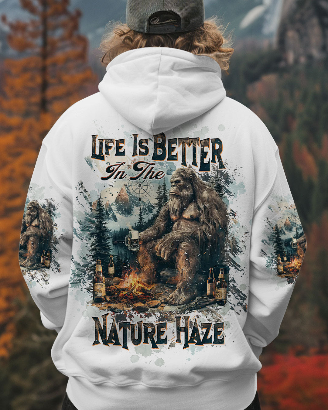 BLISSCORNERS LIFE IS BETTER IN THE NATURE HAZE BIGFOOT ALL OVER PRINT