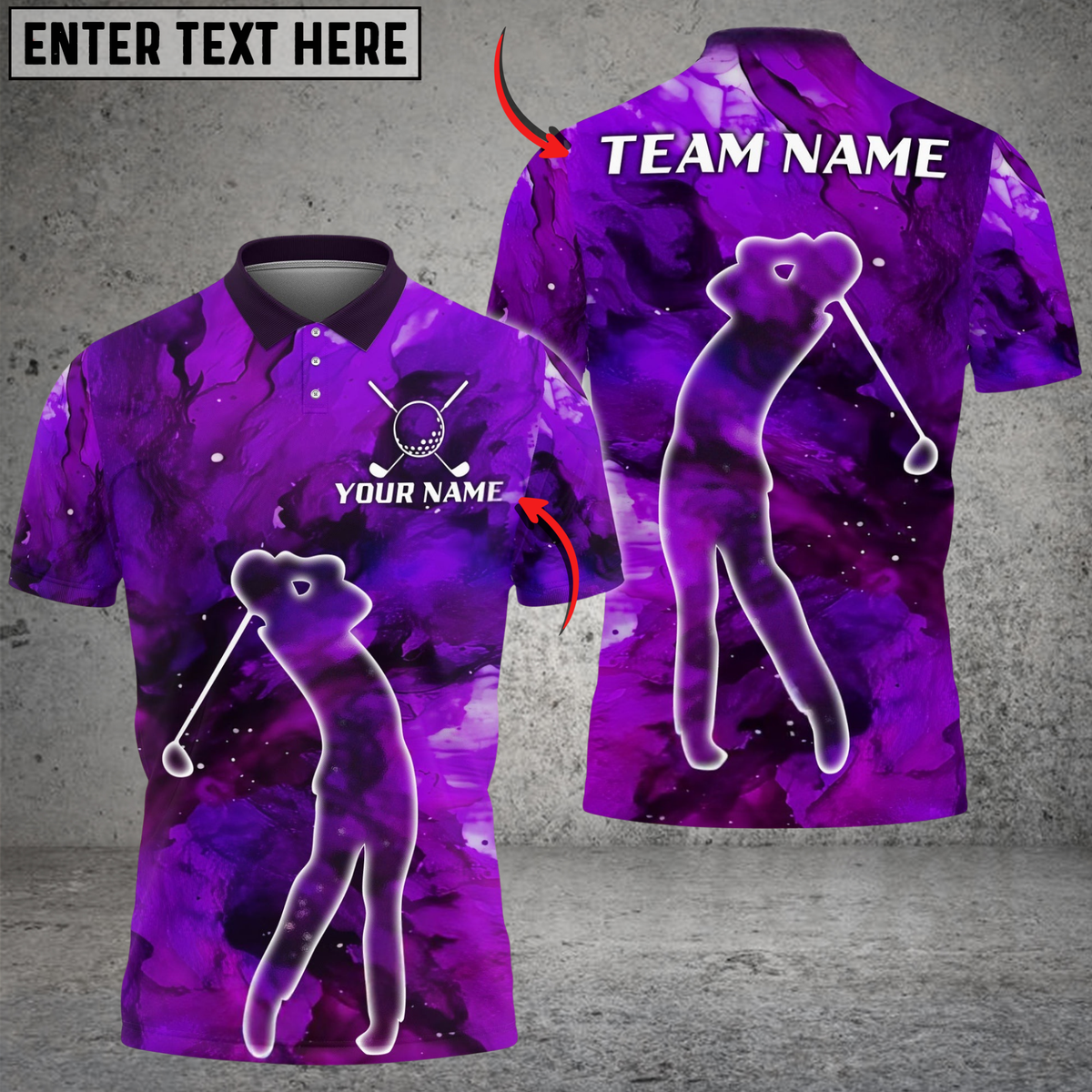 Blisscorners Golf Galaxy Swing Multicolor Customized Name, Team Name 3D Shirts