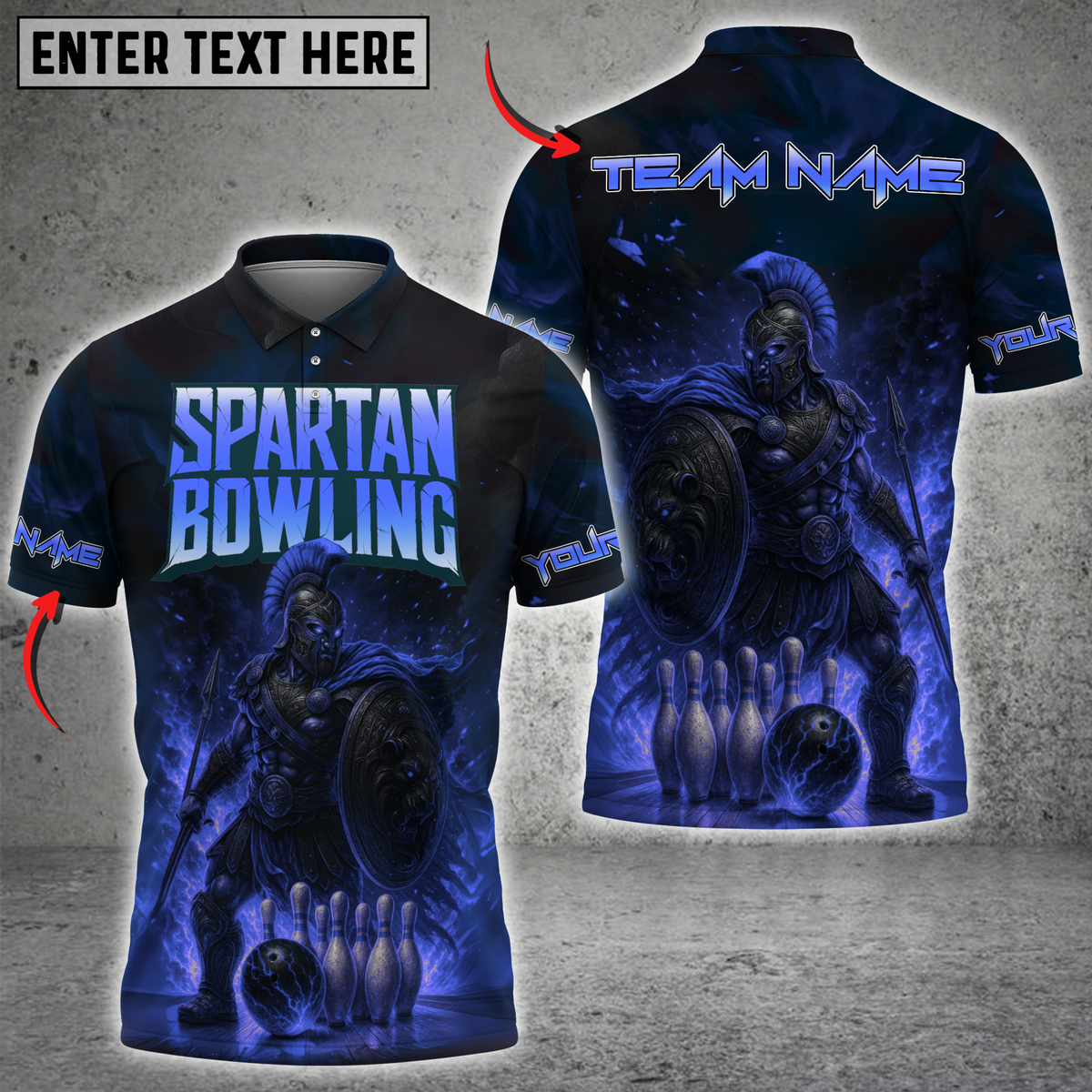 Blisscorners Bowling Spartan Inferno Multicolor Customized Name, Team Name 3D Shirts 1