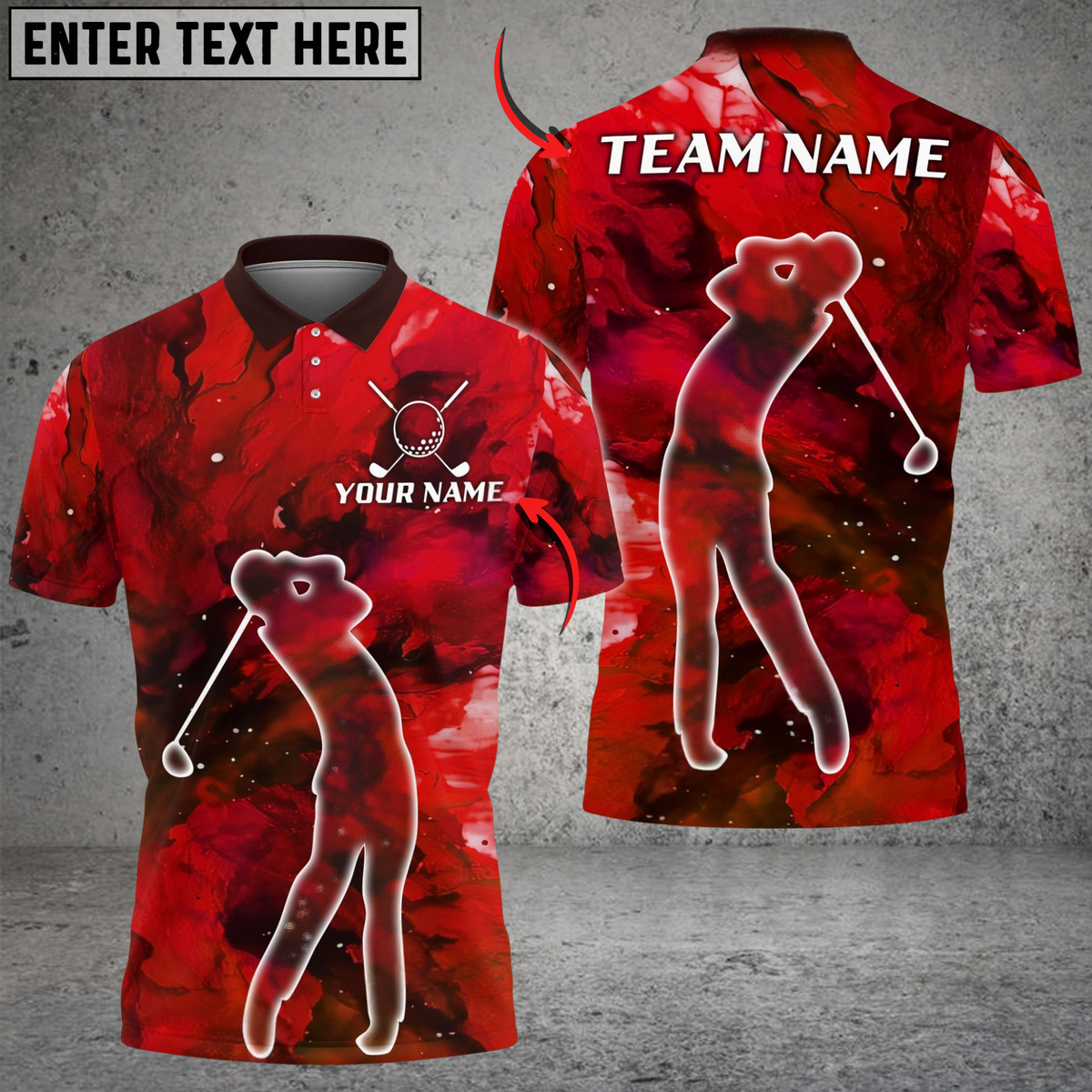 Blisscorners Golf Galaxy Swing Multicolor Customized Name, Team Name 3D Shirts