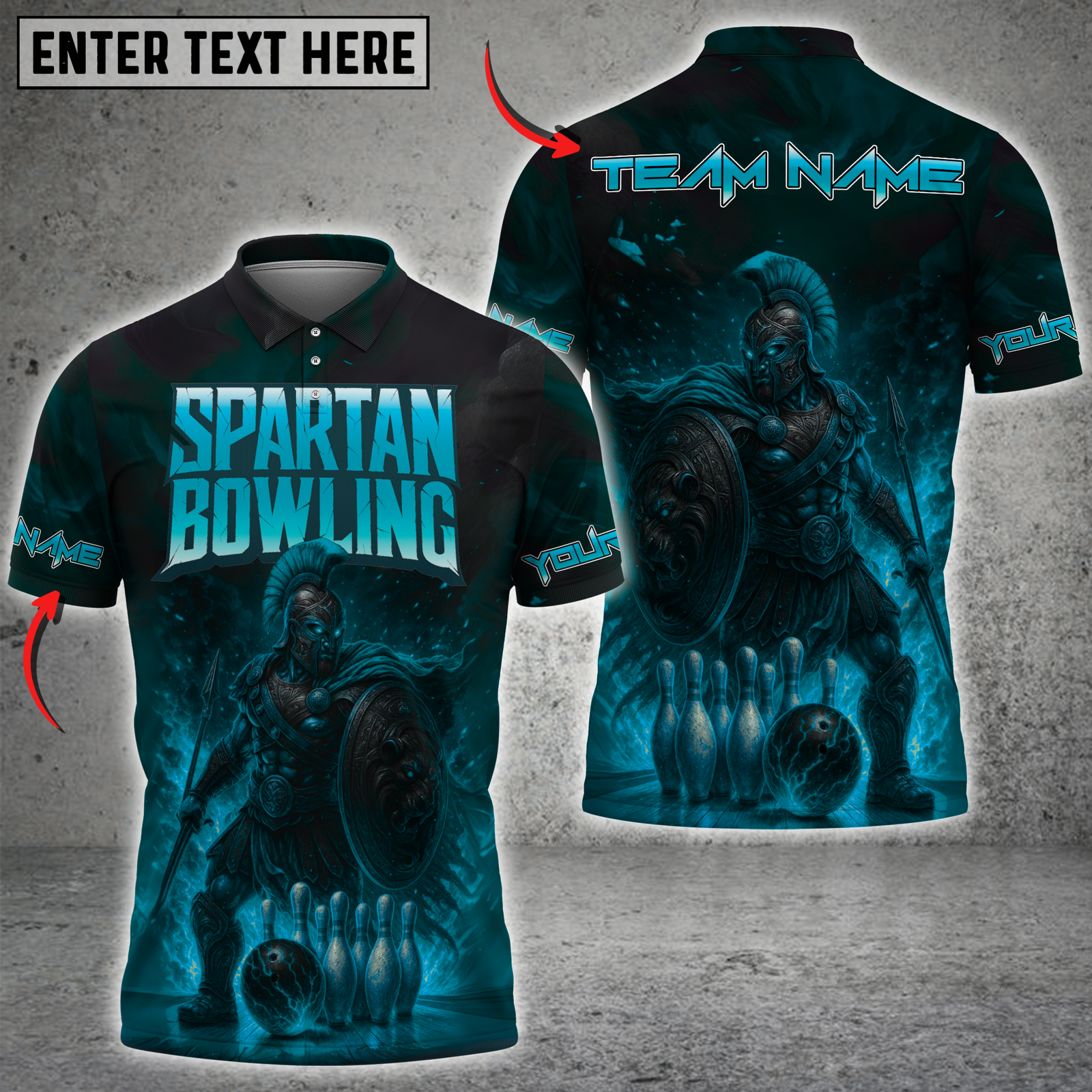Blisscorners Bowling Spartan Inferno Multicolor Customized Name, Team Name 3D Shirts 1