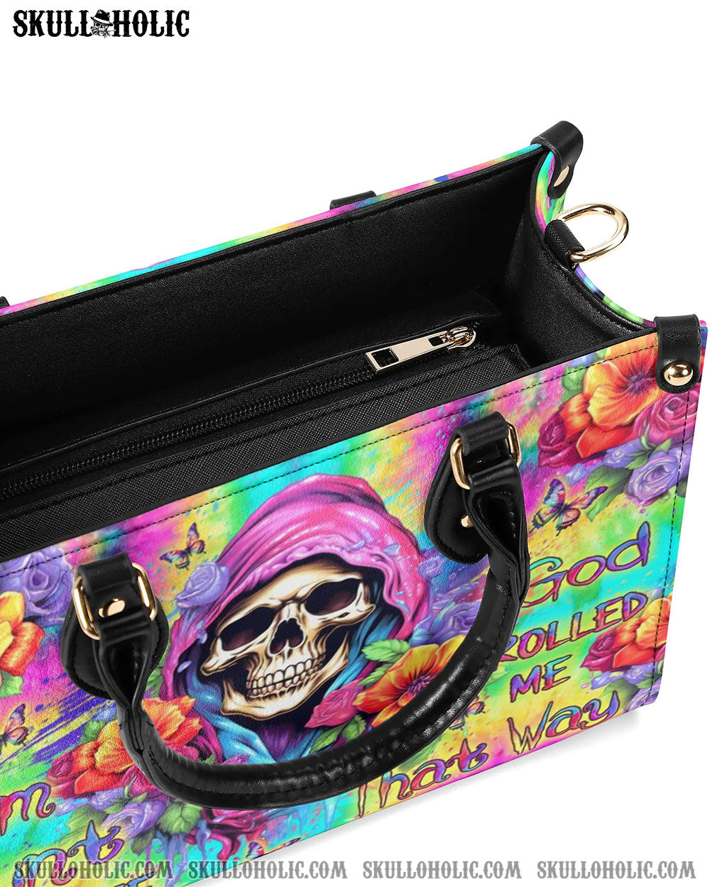 BLISSCORNERS I'M BLUNT BECAUSE GOD ROLLED ME LEATHER HANDBAG