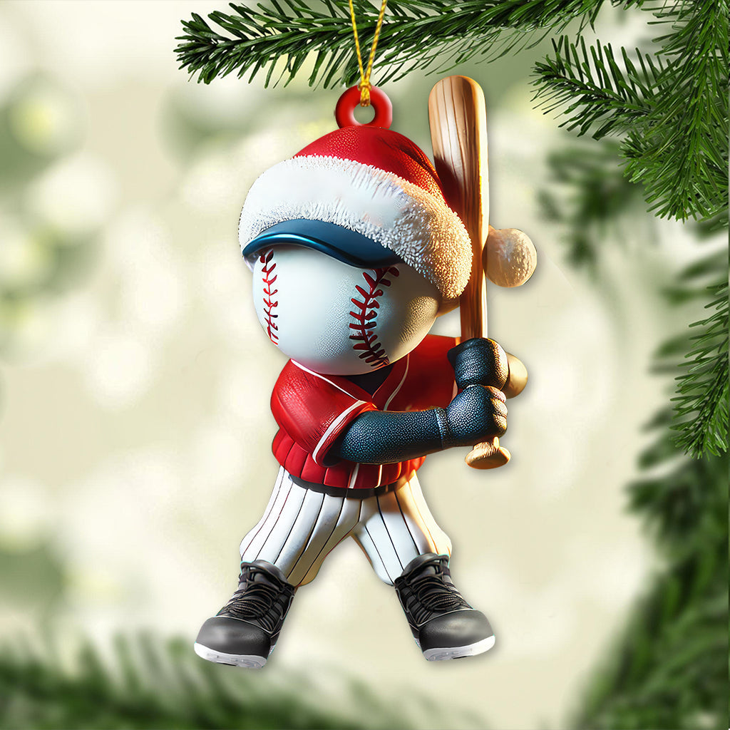 Blisscorners Custom Name Baseball Ornament, Baseball Lover Christmas Gift2D Flat LM2211