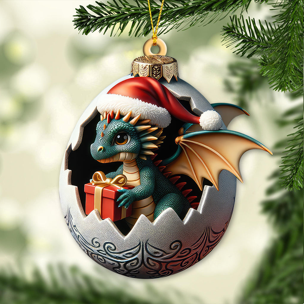 Blisscorners Custom Name Dragon Ornament, Christmas Gift for Dragon Lover52D Flat LM2211