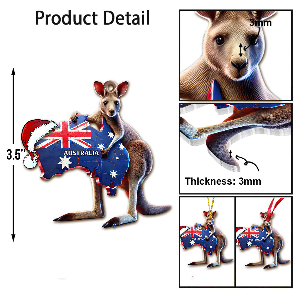 Blisscorners Custom Name Australia Ornament, Christmas Gift for Australia Lover2D Flat LM2111