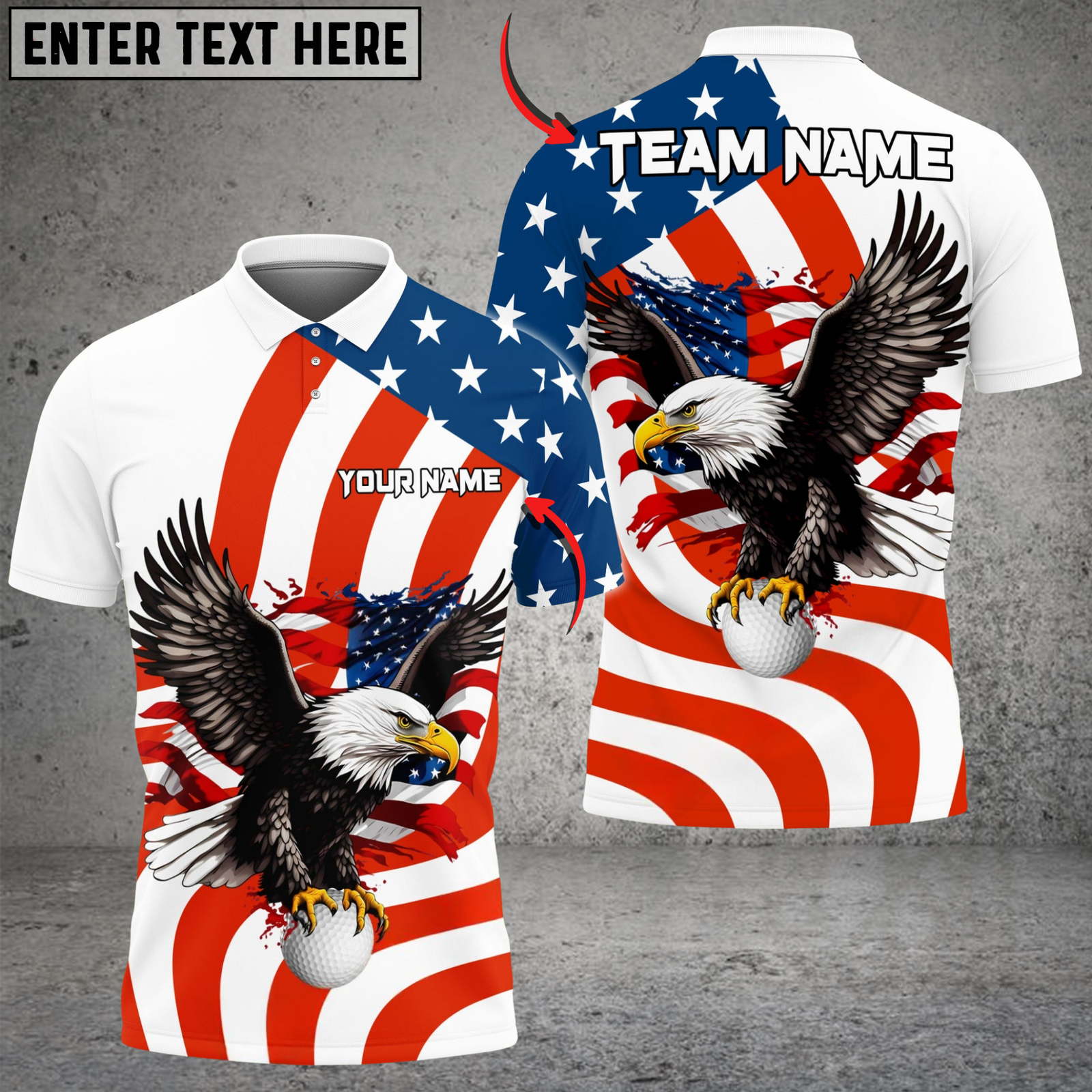 Blisscorners Golf Eagle American Flag Patriot Personalized Name 3D Unisex Shirt