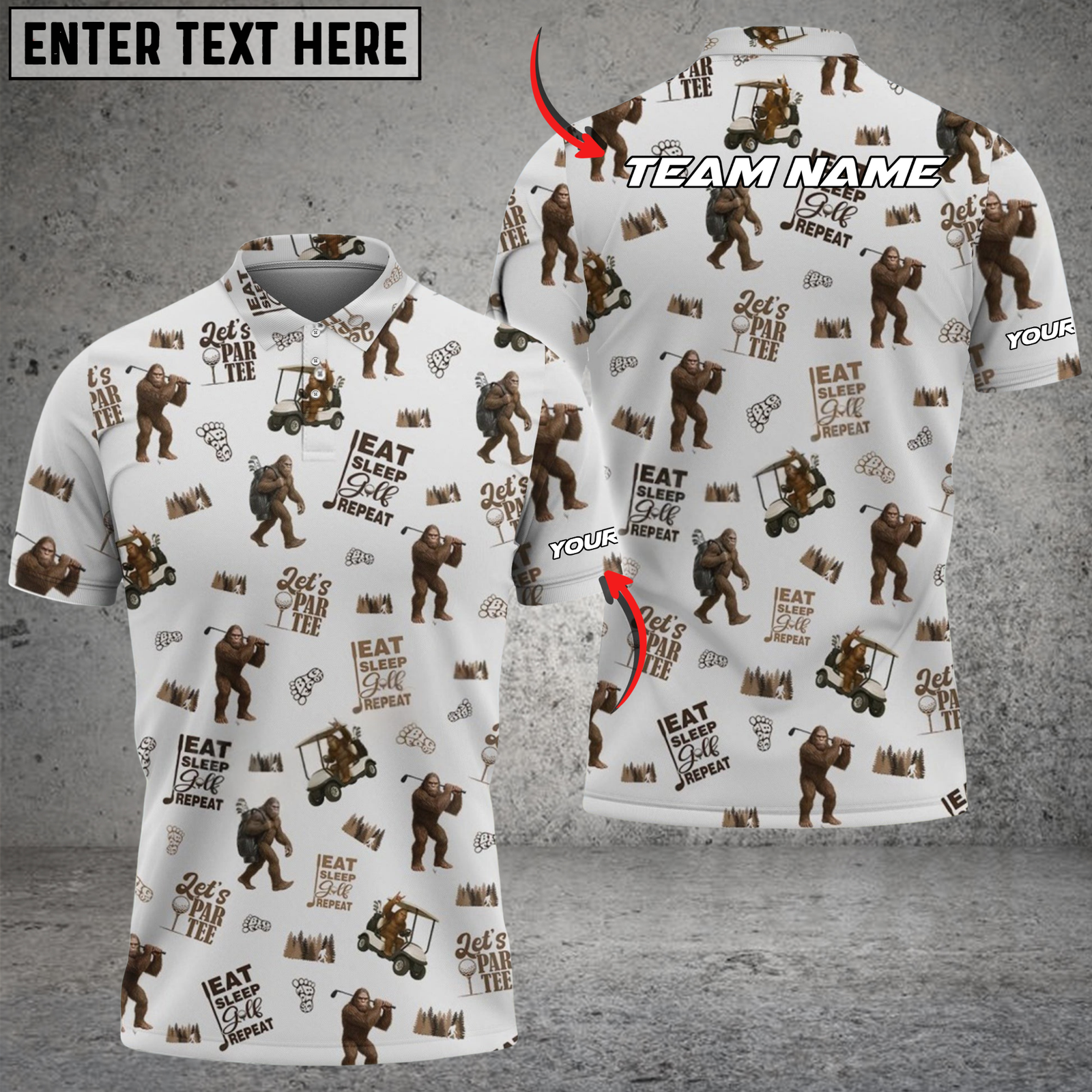 Blisscorners Golf Let's Par Bigfoot Personalized Name 3D Unisex Shirt