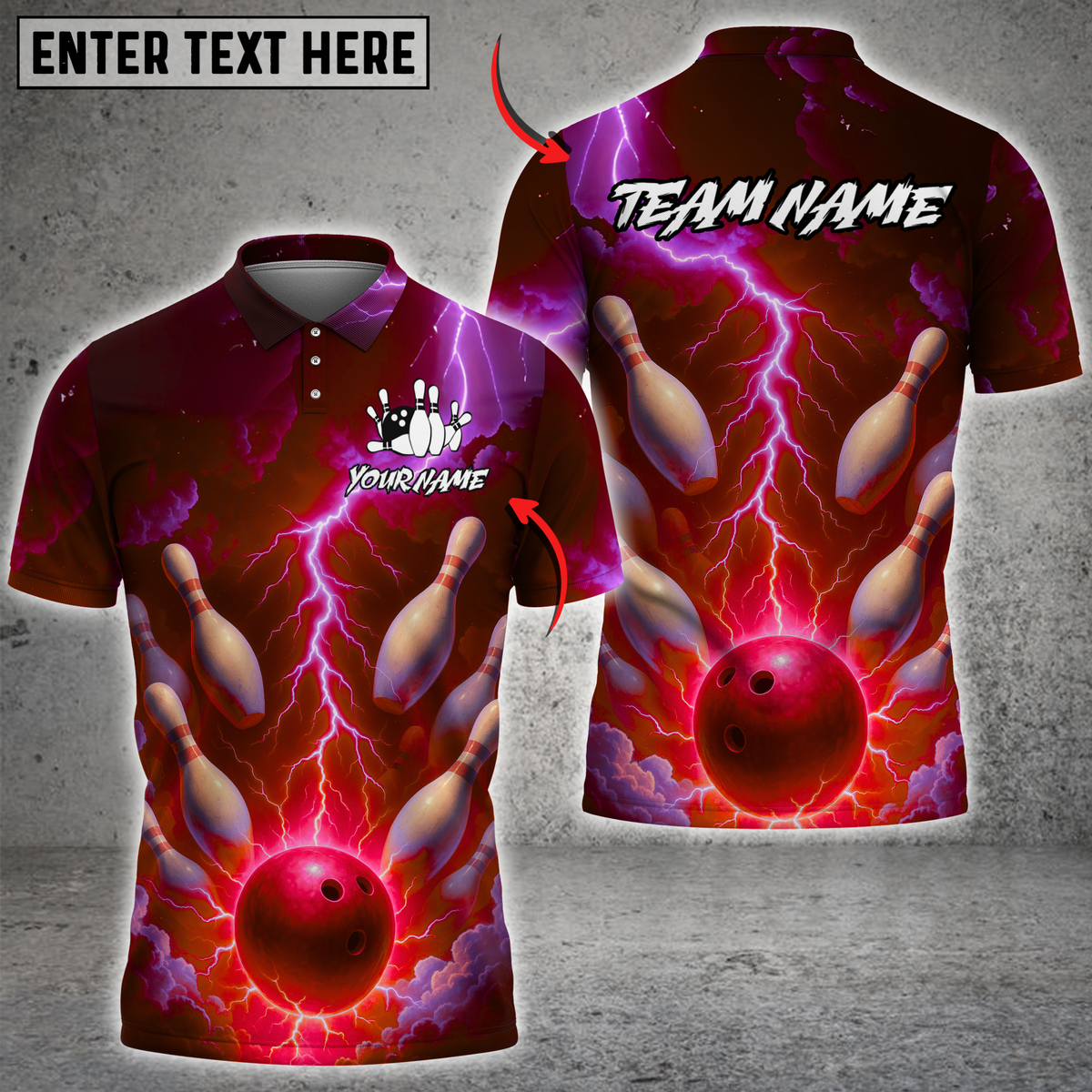 Blisscorners Bowling Electric Storm Multicolor Customized Name, Team Name 3D Shirts