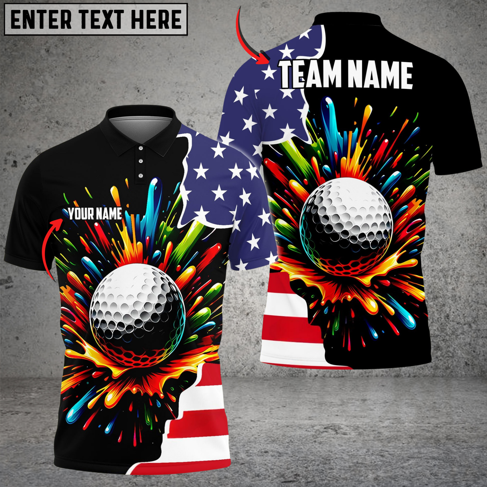 Blisscorners Golf Ball Colorful Personalized Name 3D Unisex Shirt