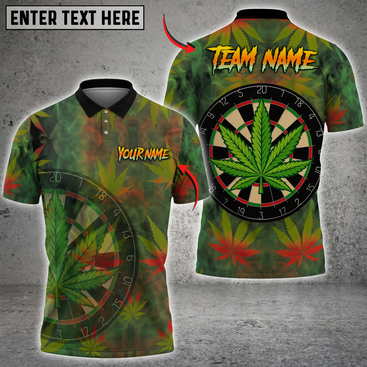 Blisscorners Darts Leaf Board Design Personalized Name 3D Unisex Shirt