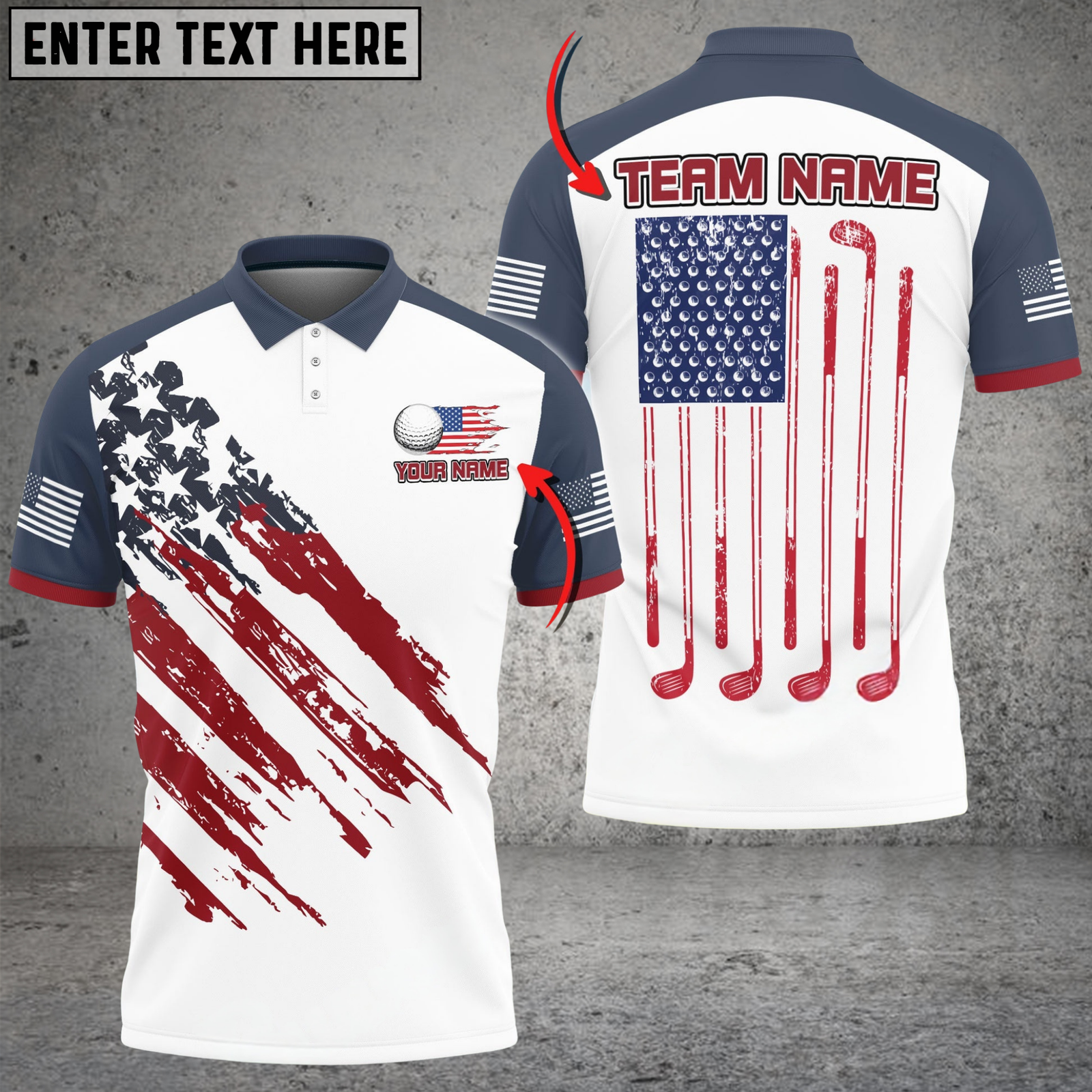 Blisscorners Golf American Flag Champion Personalized Name 3D Unisex Shirt