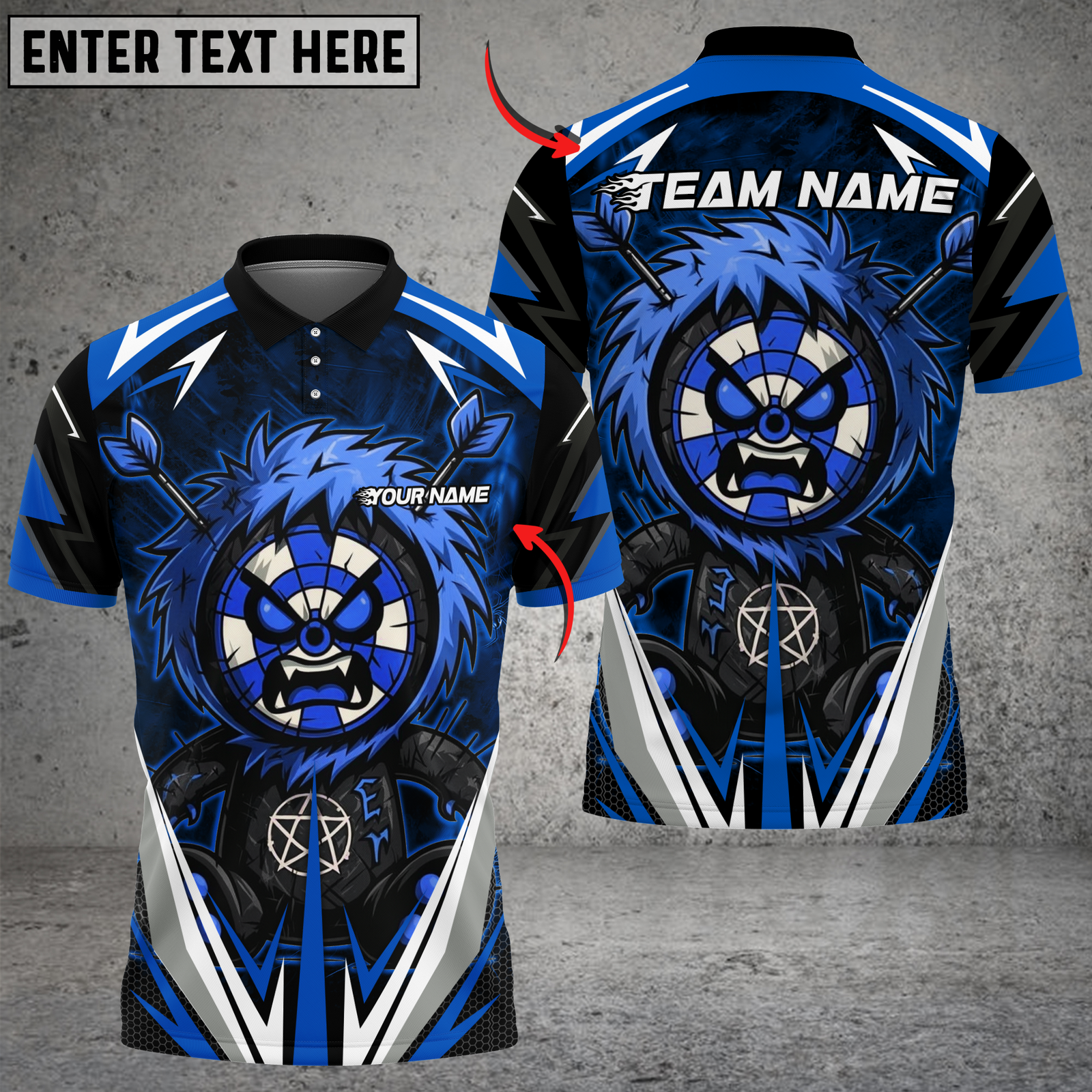 Blisscorners Darts Monster Paint Multicolor Customized Name, Team Name 3D Shirts