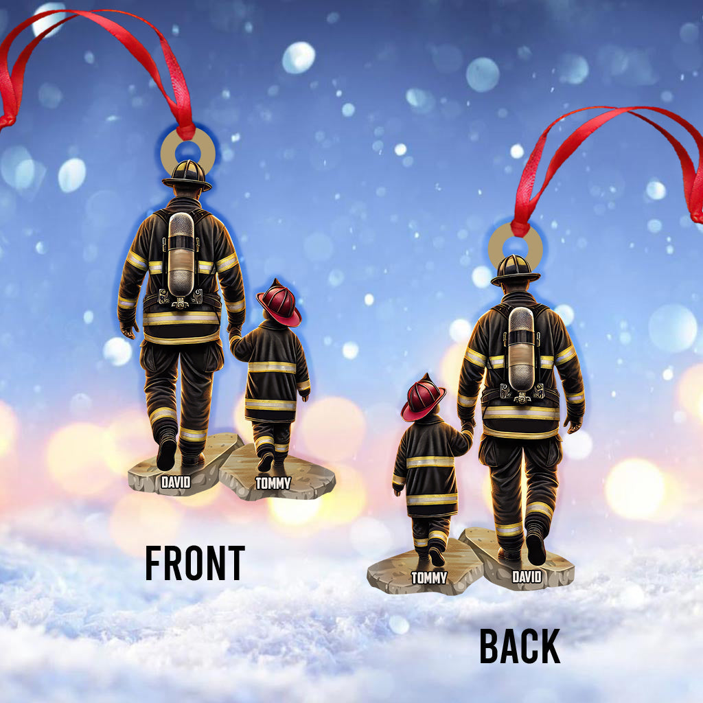 Blisscorners Custom Name Fire Fighter Ornament, Fire Fighter Gift2D Flat LM2111