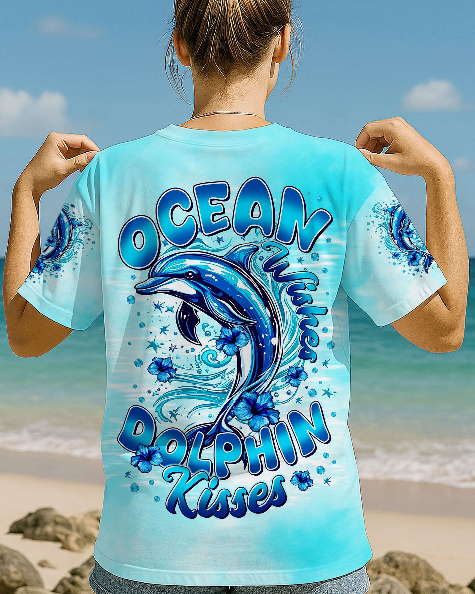 BLISSCORNERS OCEAN WISHES DOLPHIN KISSES ALL OVER PRINT