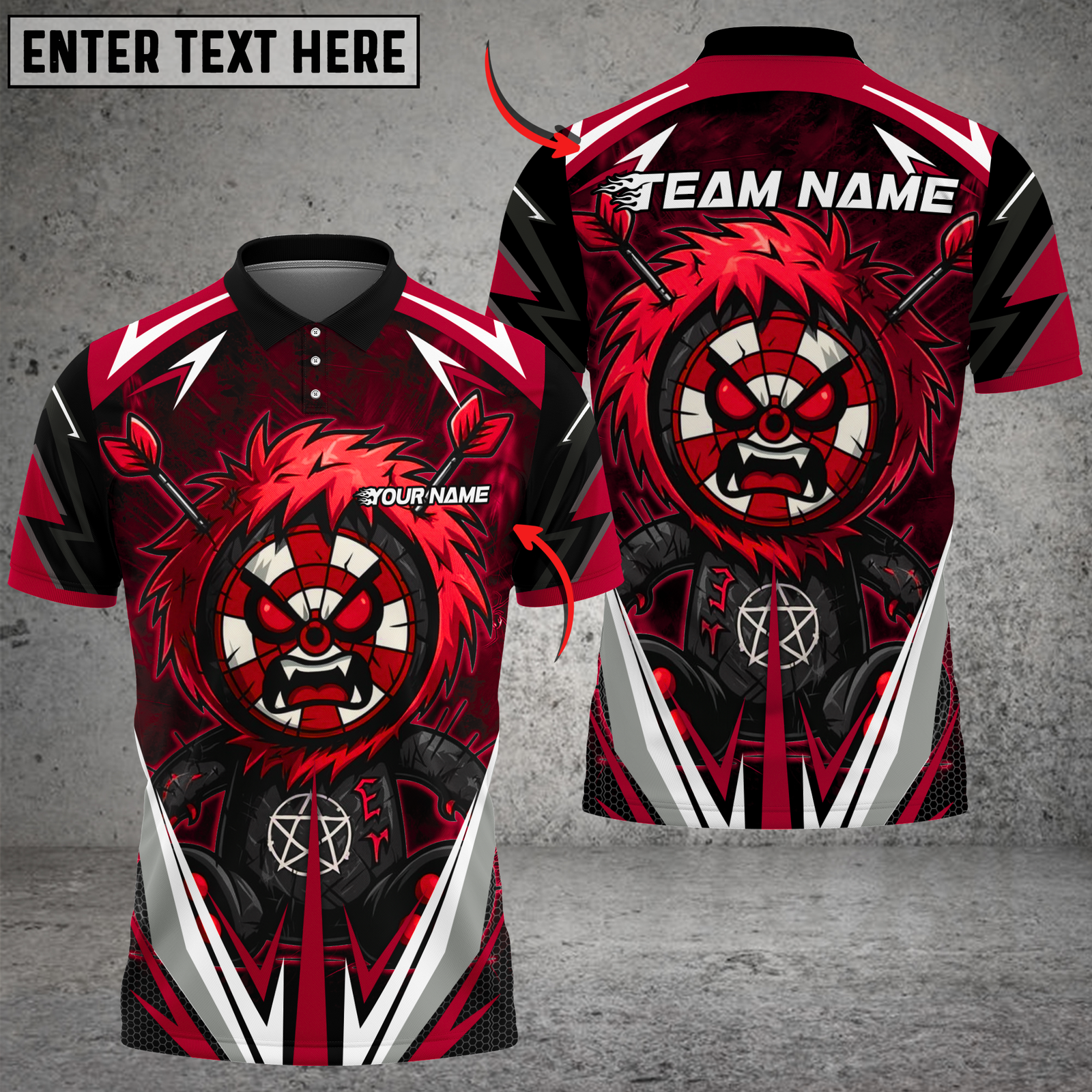 Blisscorners Darts Monster Paint Multicolor Customized Name, Team Name 3D Shirts