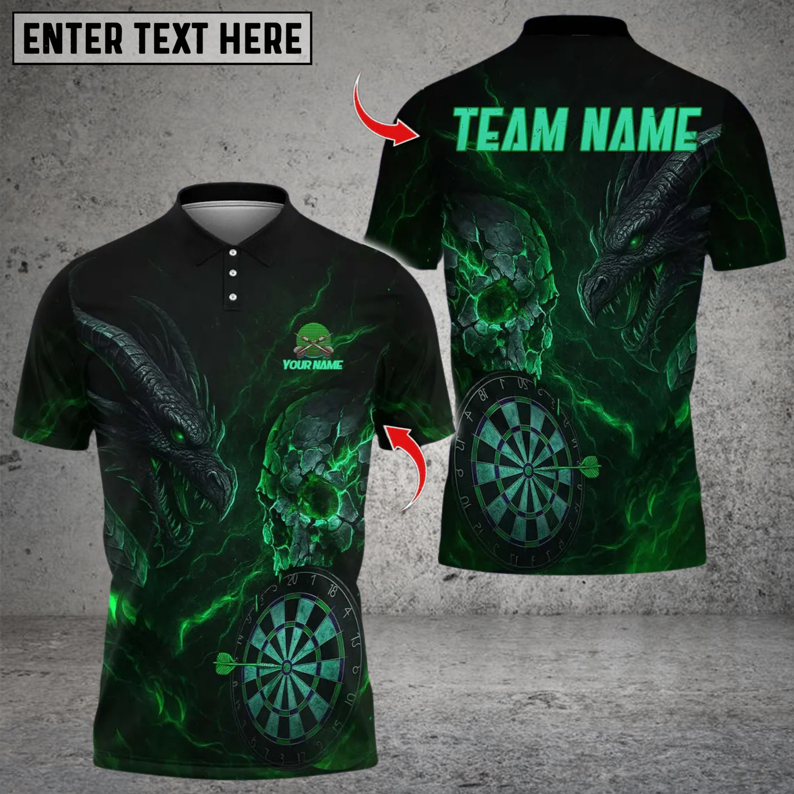 Blisscorners Darts Dark Vibes Mystery Skull Multicolor Customized Name, Team Name 3D Shirts
