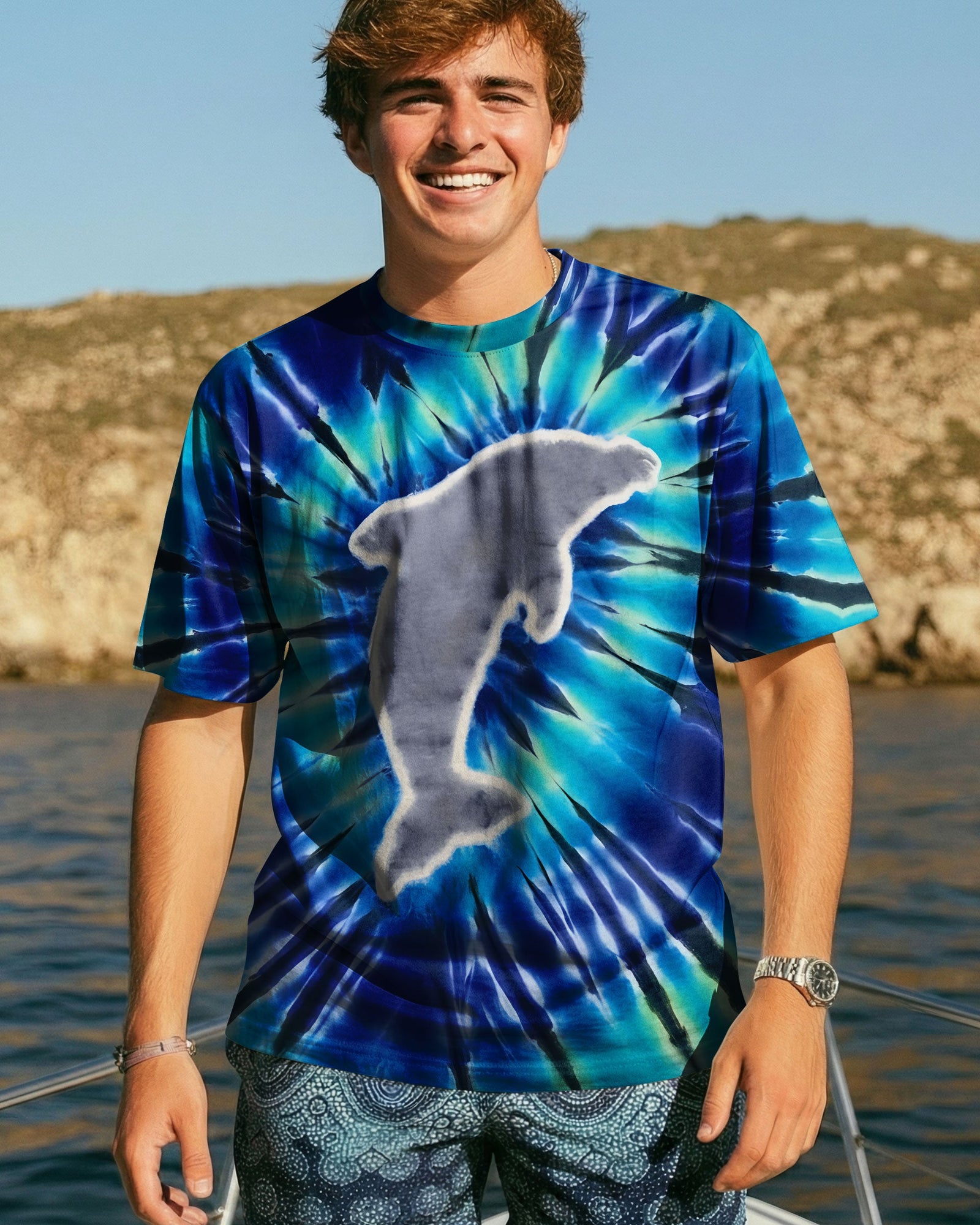 BLISSCORNERS DOLPHIN TIE DYE  ALL OVER PRINT
