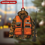 Blisscorners Personalized Hunter Ornament - Custom Camo Jacket Christmas Decoration for Men & Hunters LM0411