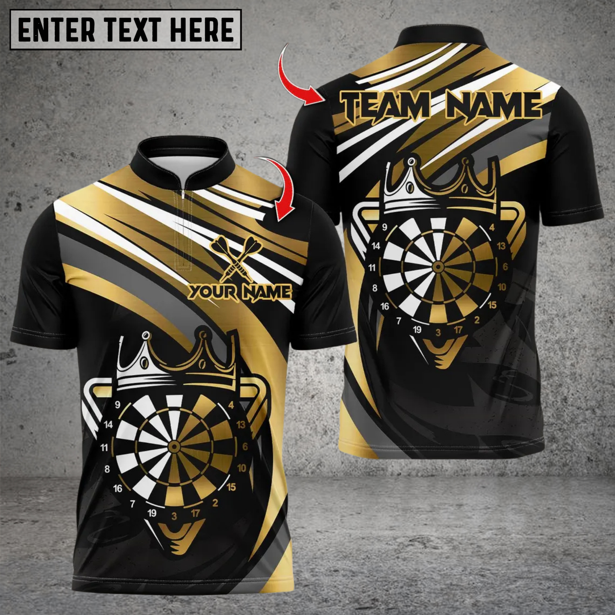Blisscorners Golden Dartboard Darts Sport Jersey Pattern Multicolor Customized Name, Team Name 3D Shirts