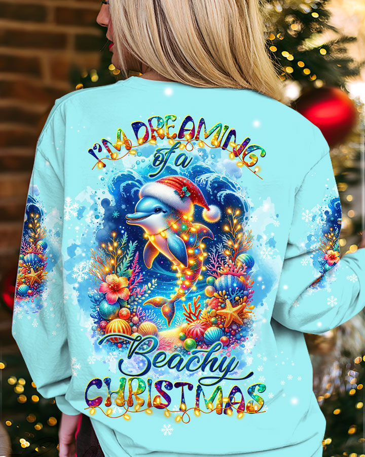 BLISSCORNERS BEACHY CHRISTMAS DOLPHIN ALL OVER PRINT