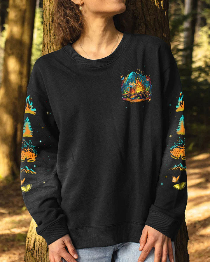 BLISSCORNERS CAMPING WITHOUT BEER IS JUST SITTING IN THE WOODS ALL OVER PRINT
