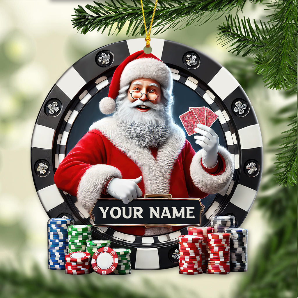Blisscorners Custom Name Poker Ornament, Poker Christmas Gift2D Flat LM2111