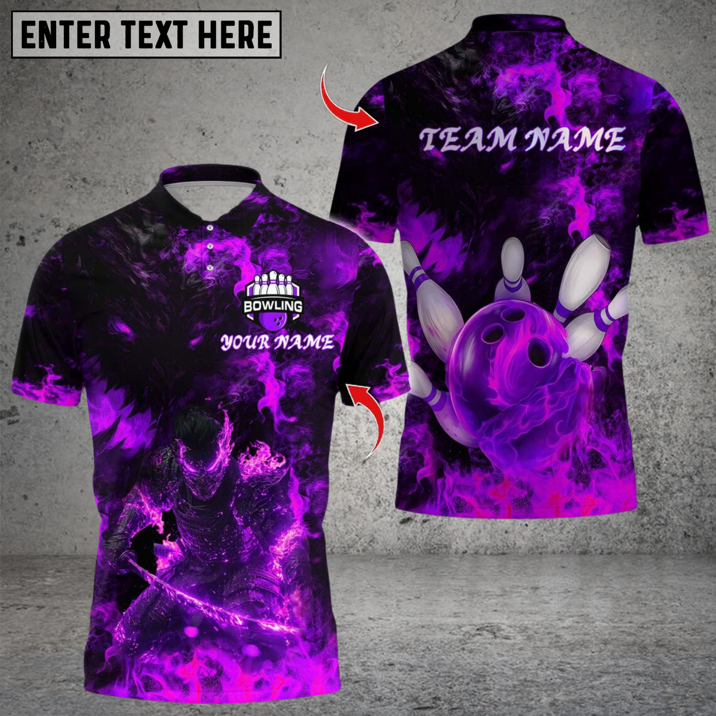 Blisscorners Bowling And Pin Samurai Inferno Design Multicolor Customized Name, Team Name 3D Shirts