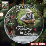 Blisscorners Fishing In Heaven - Memorial Personalized Acrylic Photo Ornament