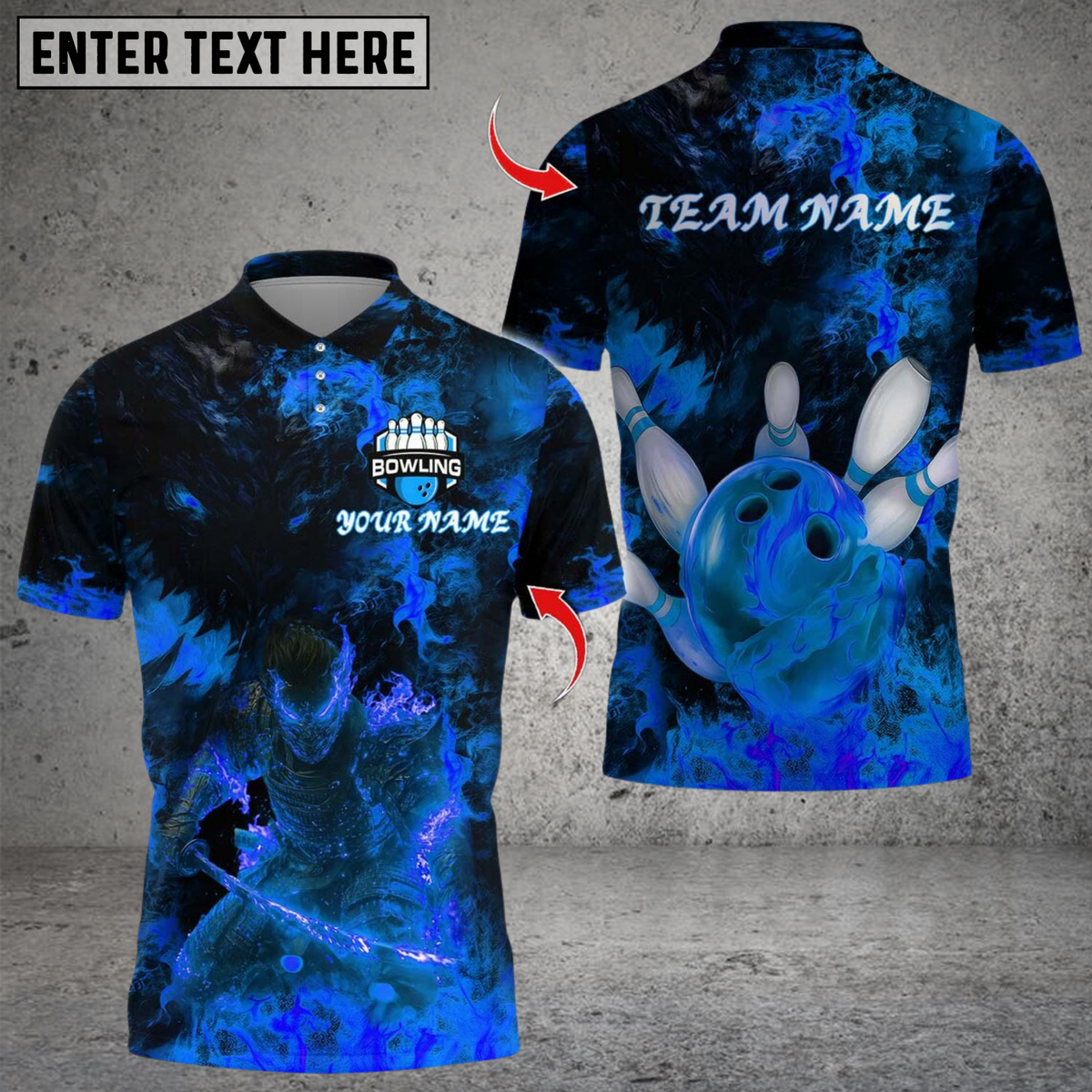 Blisscorners Bowling And Pin Samurai Inferno Design Multicolor Customized Name, Team Name 3D Shirts
