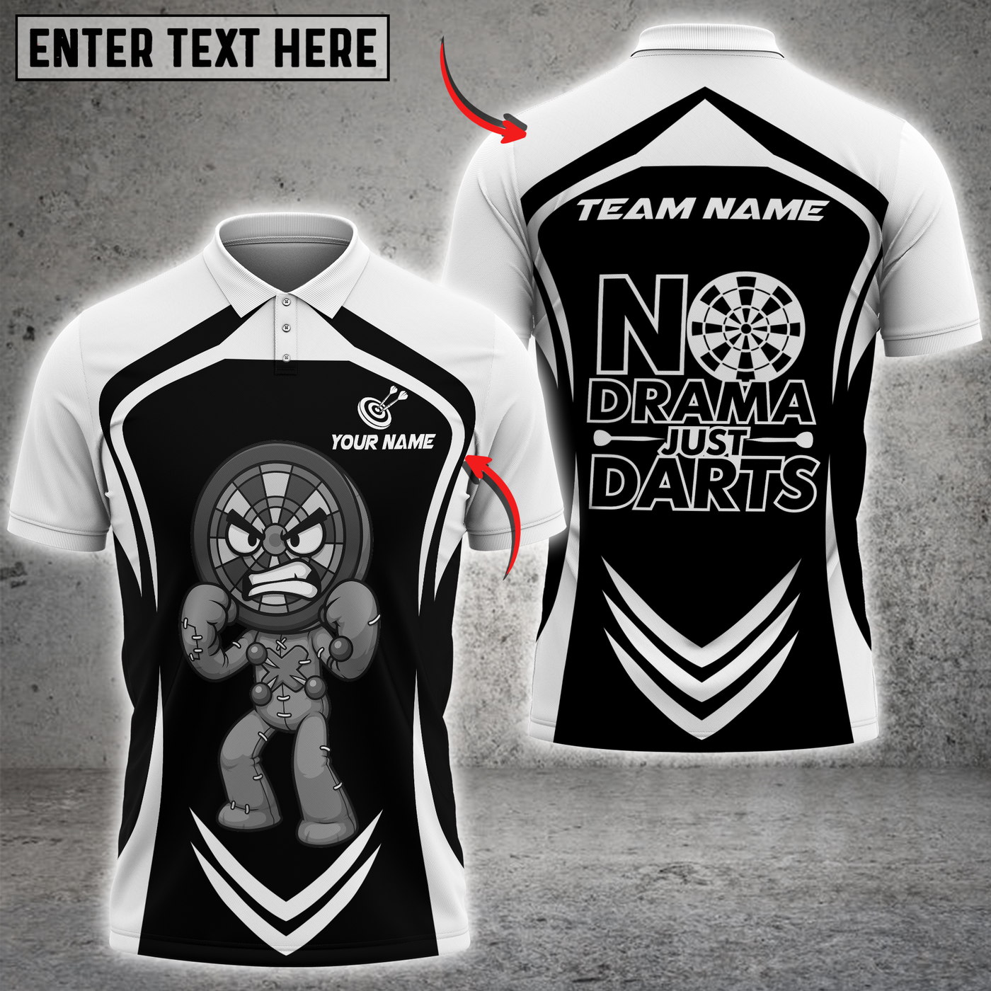 Blisscorners Darts No Drama Design Personalized Name 3D Unisex Shirt
