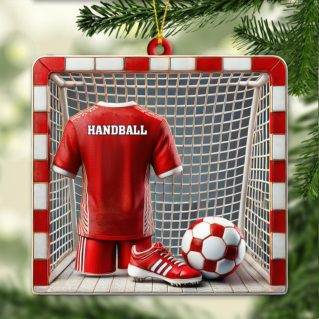 Blisscorners Custom Name and Number Handball Ornament, Christmas Gift for Handball Lovers2D Flat LM2211
