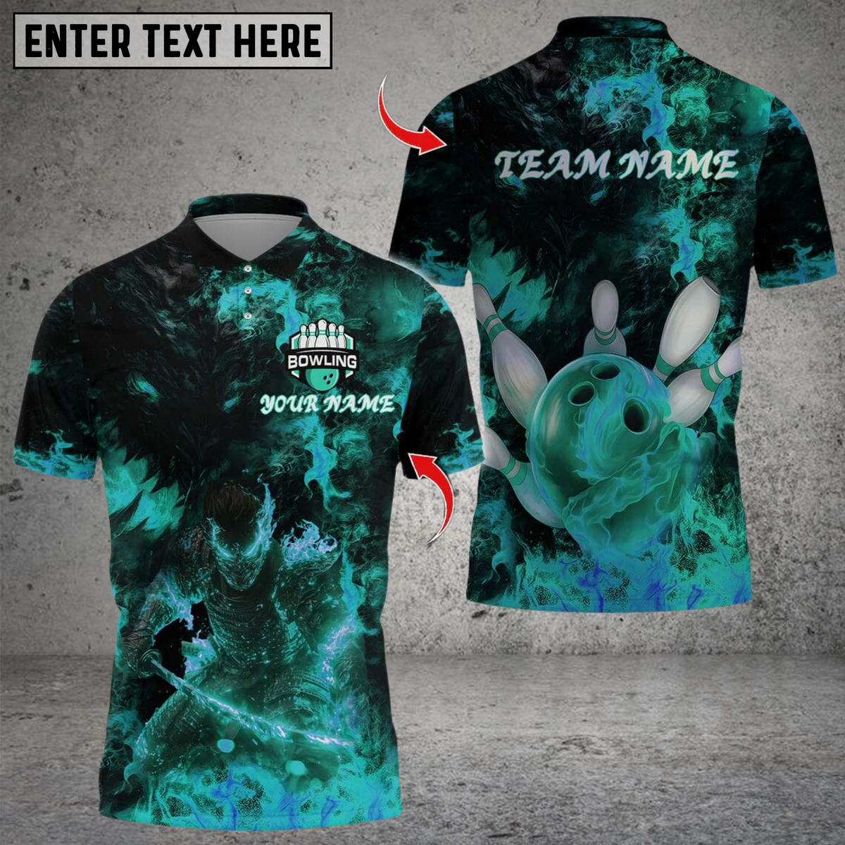 Blisscorners Bowling And Pin Samurai Inferno Design Multicolor Customized Name, Team Name 3D Shirts