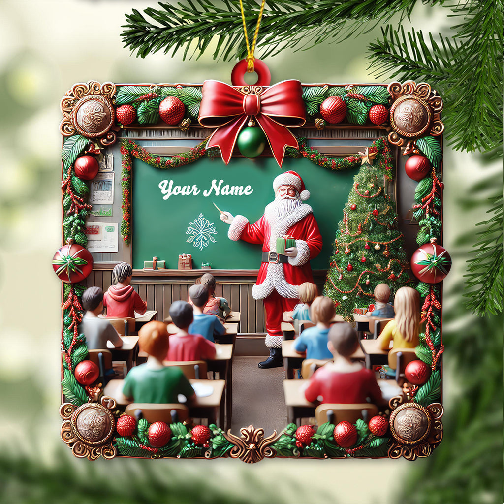Blisscorners Custom Name Teacher Christmas Ornament, Christmas Gift for Teacher2D Flat LM2211