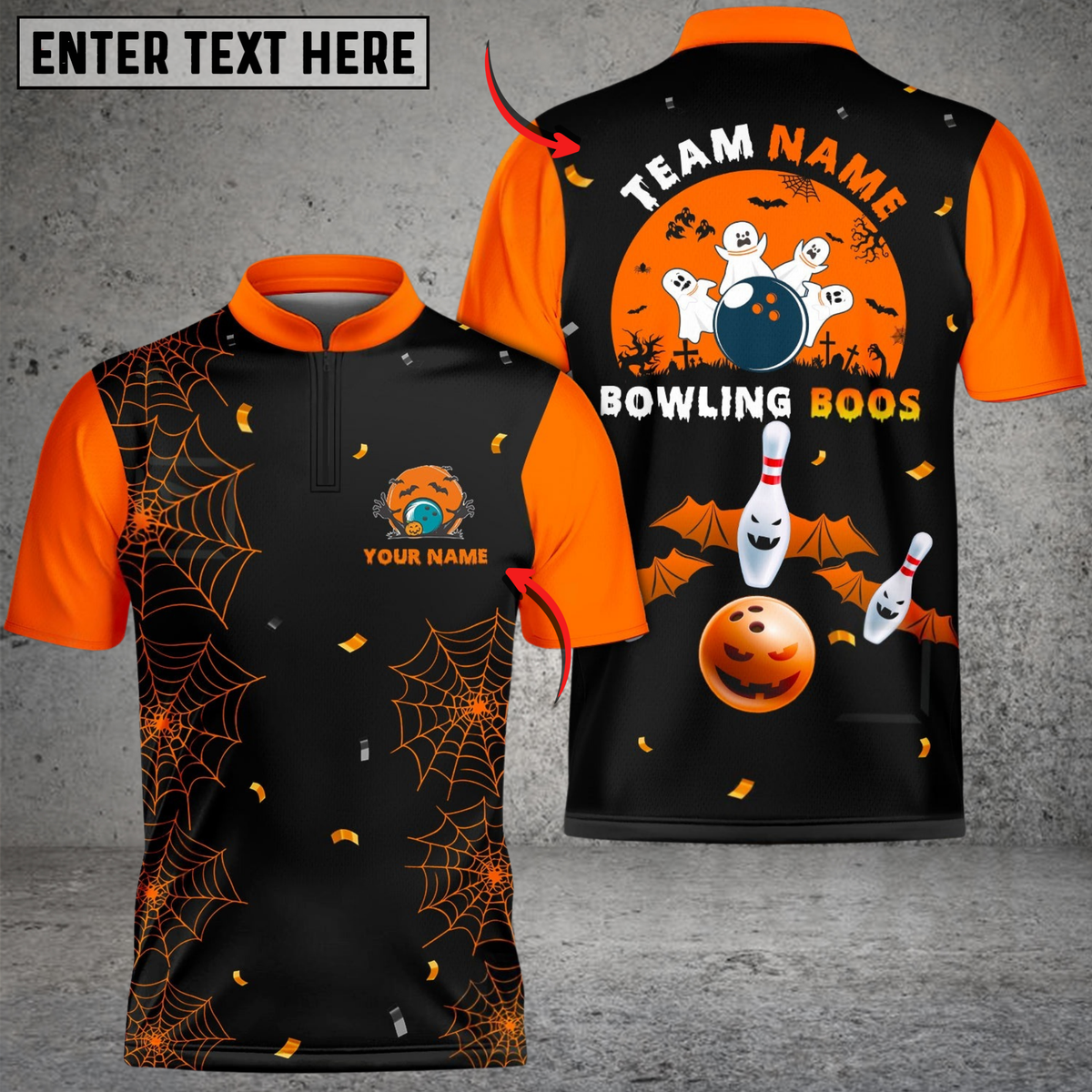 Blisscorners Bowling Ball Halloween Moon Personalized Name 3D Unisex Shirt