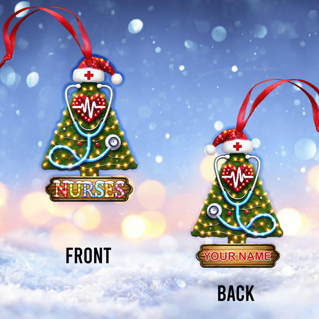 Blisscorners Custom Name Nurse Ornament, Home Decor Christmas Gift2D Flat LM2211