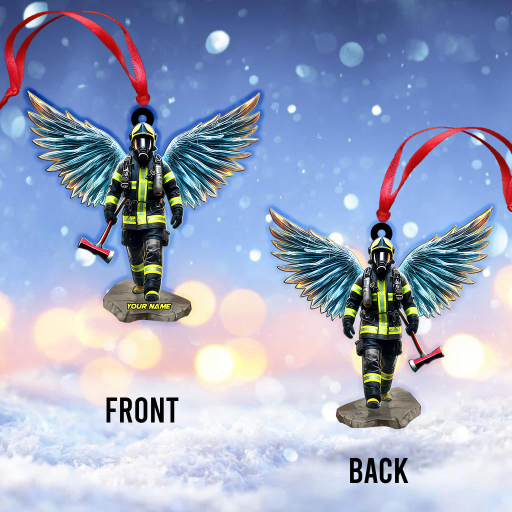 Blisscorners Custom Name Firefighter Ornament, Firefighter Memorial Christmas Gifts2D Flat LM2211