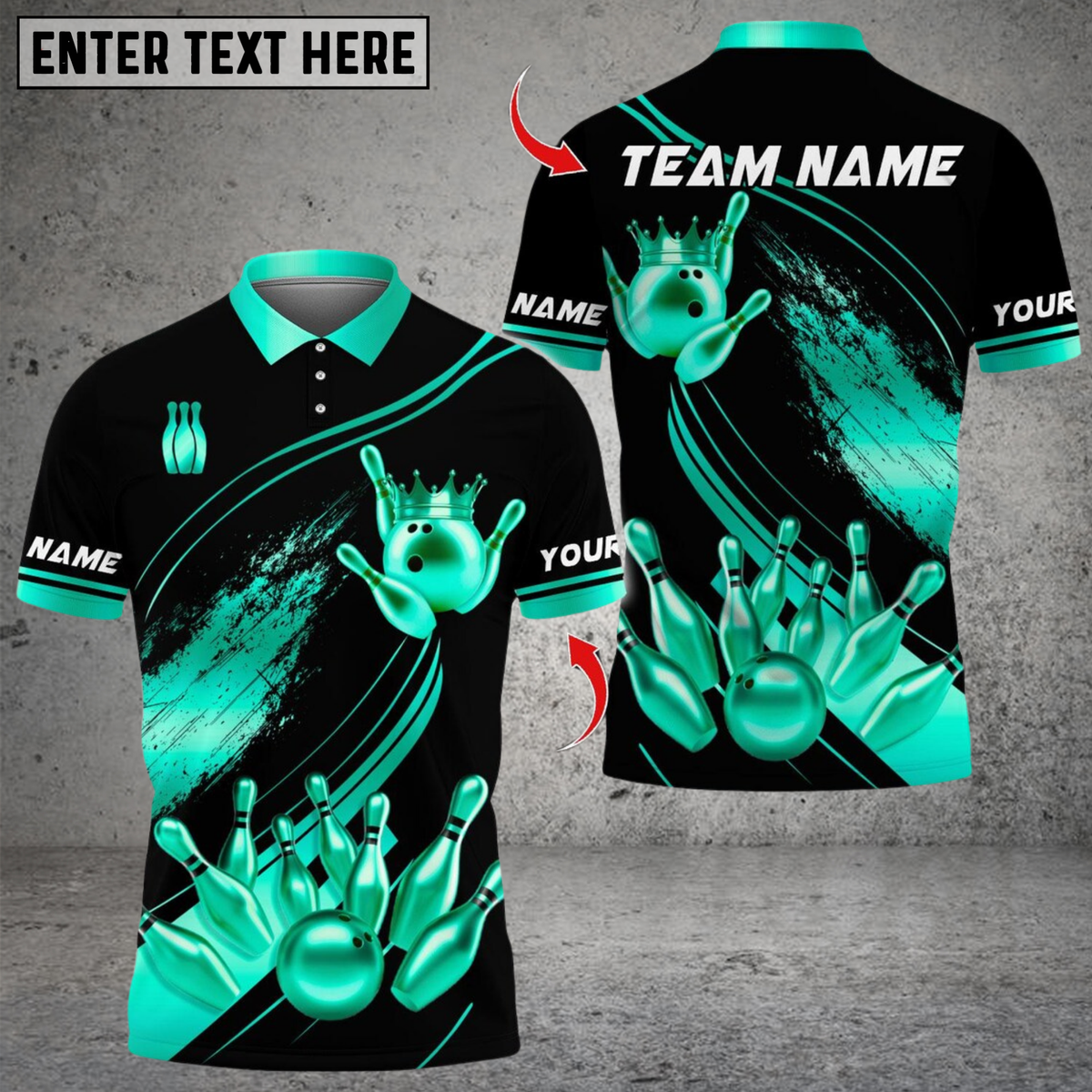 Blisscorners Bowling Ultimate Pins & Ball Design Multicolor Customized Name, Team Name 3D Shirts