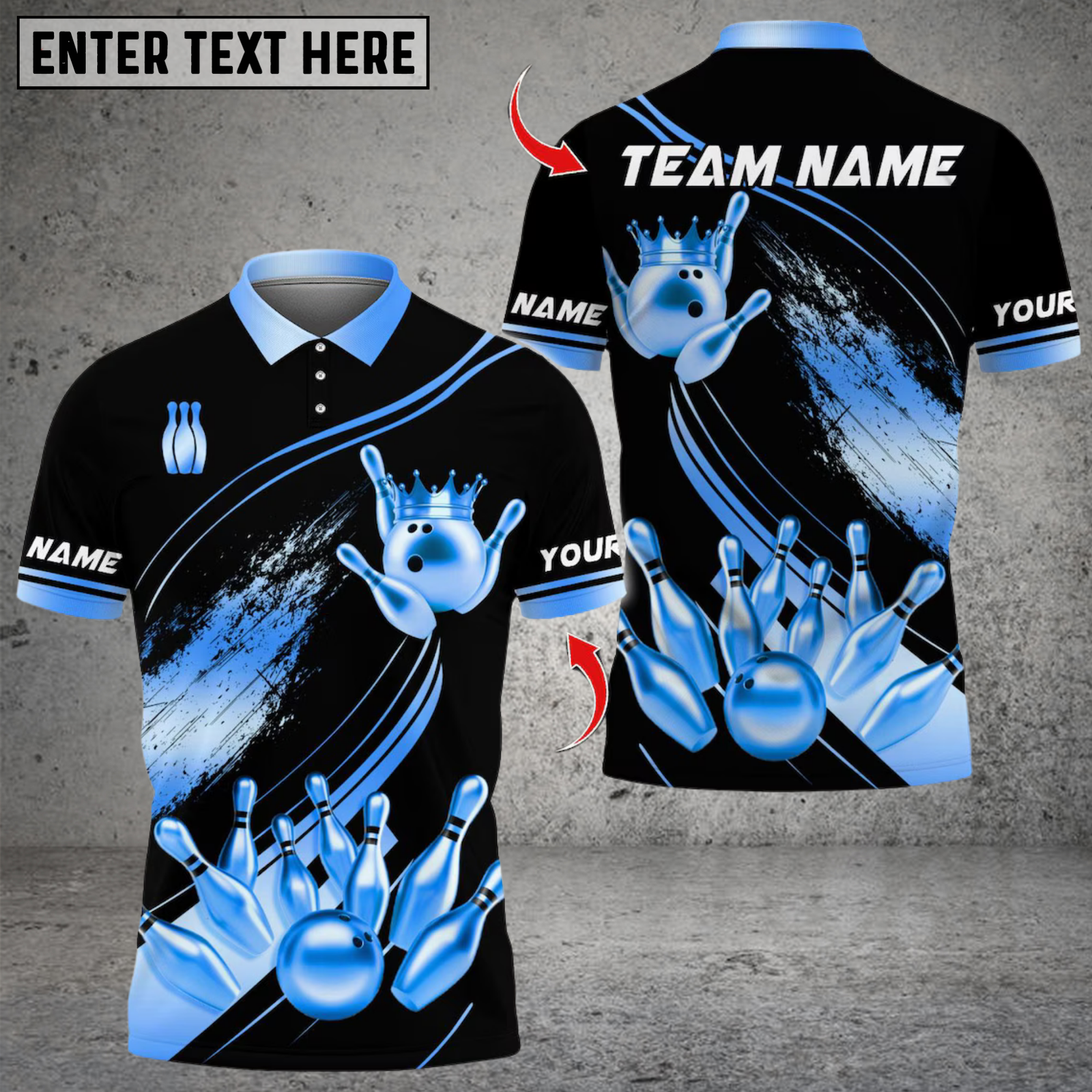 Blisscorners Bowling Ultimate Pins & Ball Design Multicolor Customized Name, Team Name 3D Shirts