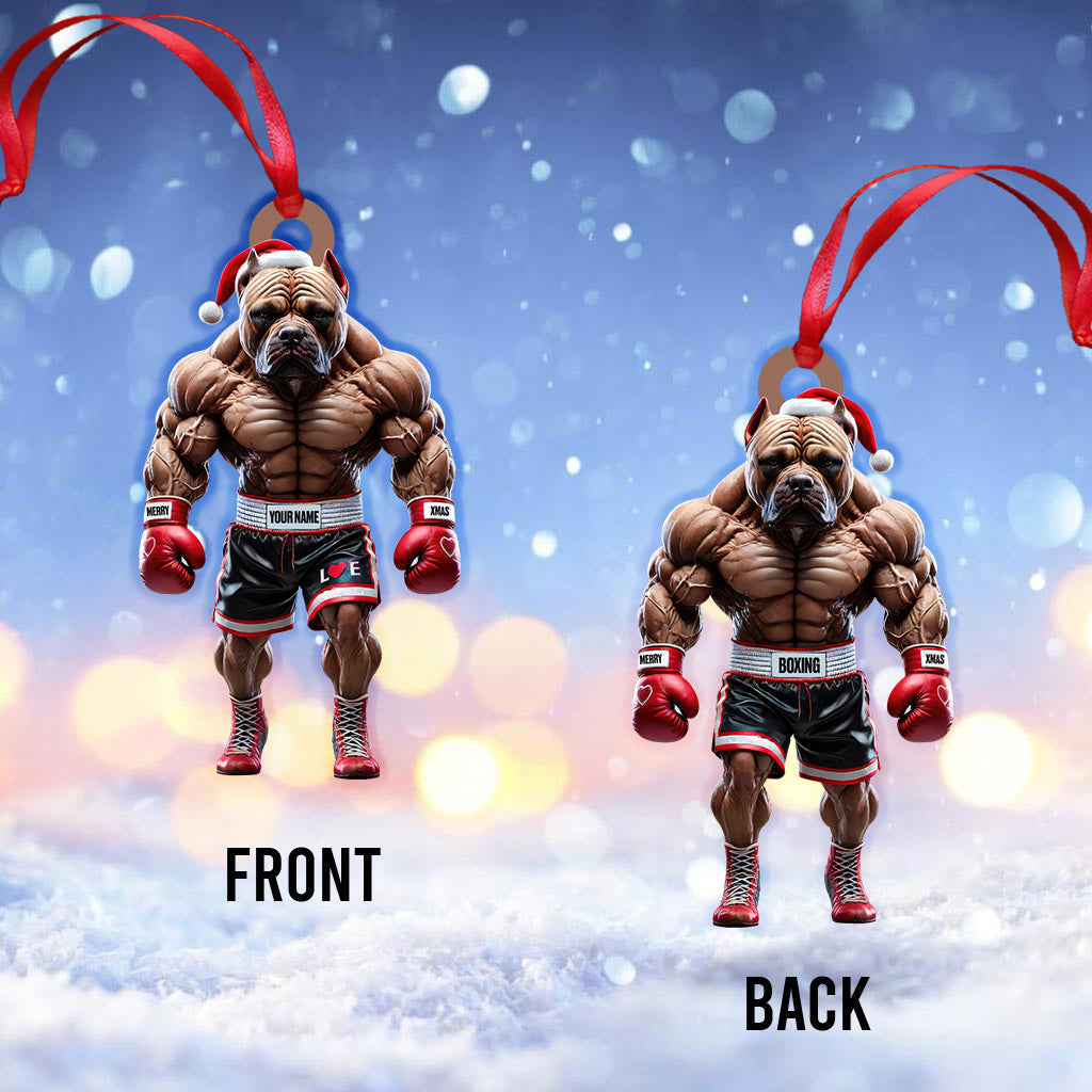 Blisscorners Custom Name Boxing Ornament, Christmas Gift for Boxing Lover2D Flat LM2111