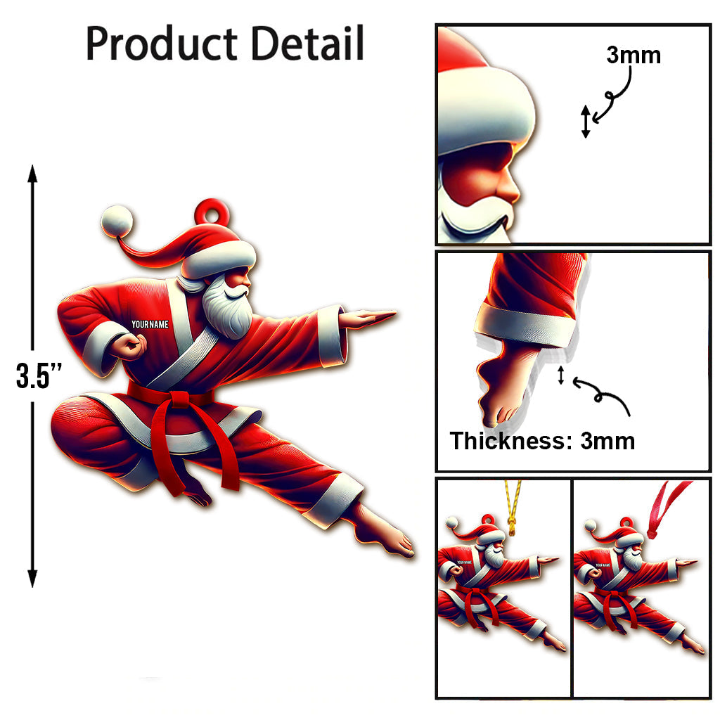 Blisscorners Custom Name Santa Karate Ornament, Christmas Gift for Karate Lover2D Flat LM2111