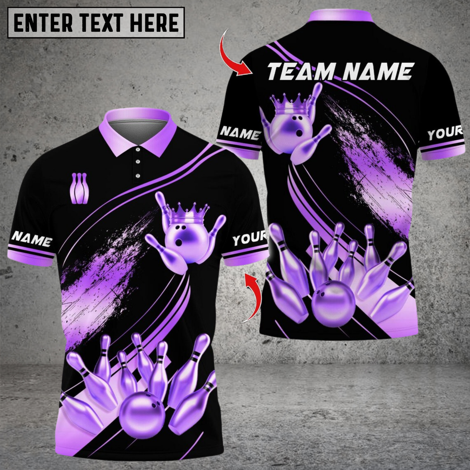 Blisscorners Bowling Ultimate Pins & Ball Design Multicolor Customized Name, Team Name 3D Shirts