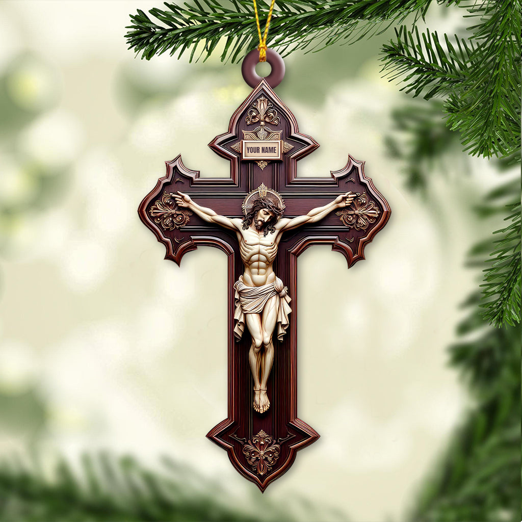 Blisscorners Custom Name Jesus Christ Ornament, Christmas Gift for Christian2D Flat LM2211