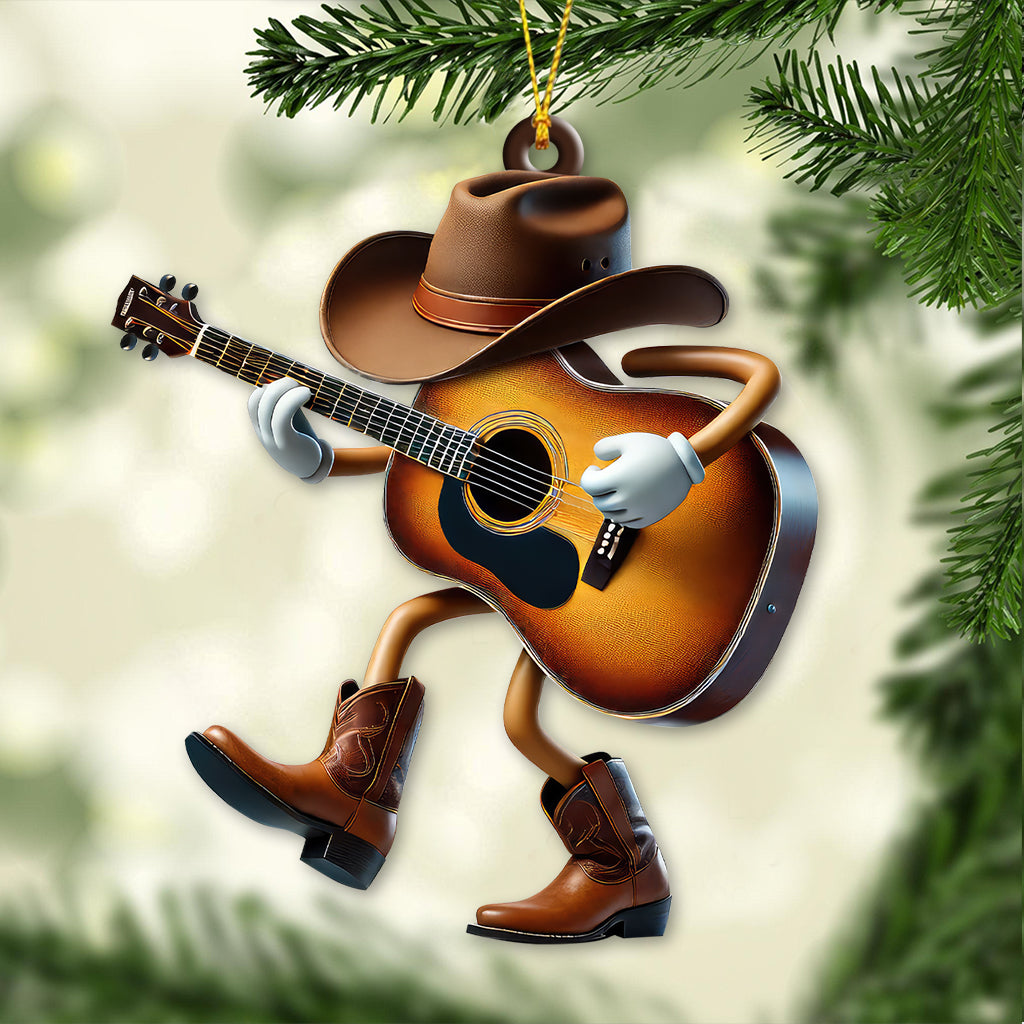 Blisscorners Custom Name Guitarist  Ornament, Guitarist Christmas Gift2D Flat LM2211