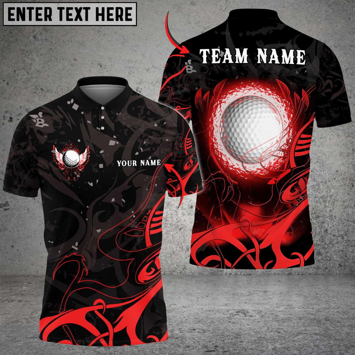 Blisscorners Golf Ball Wing Multicolor Customized Name, Team Name 3D Shirts