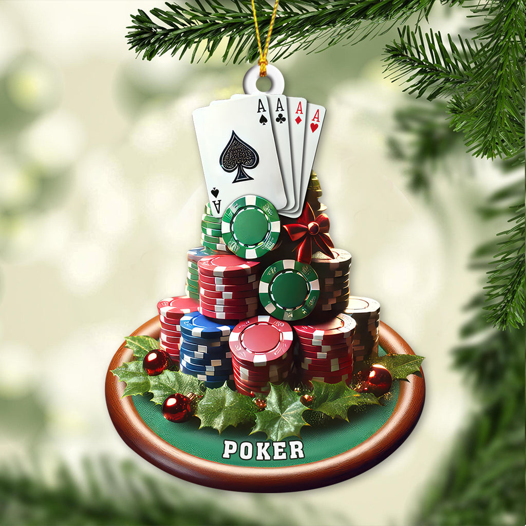 Blisscorners Custom Name Poker Ornament, Poker Christmas Gift2D Flat LM2211