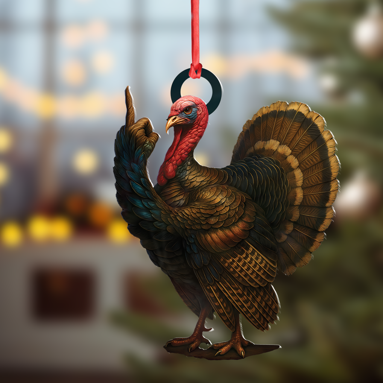 Blisscorners Personalized Funny Turkey Acrylic Ornament - Hilarious Christmas Decoration for Hunters LM0411