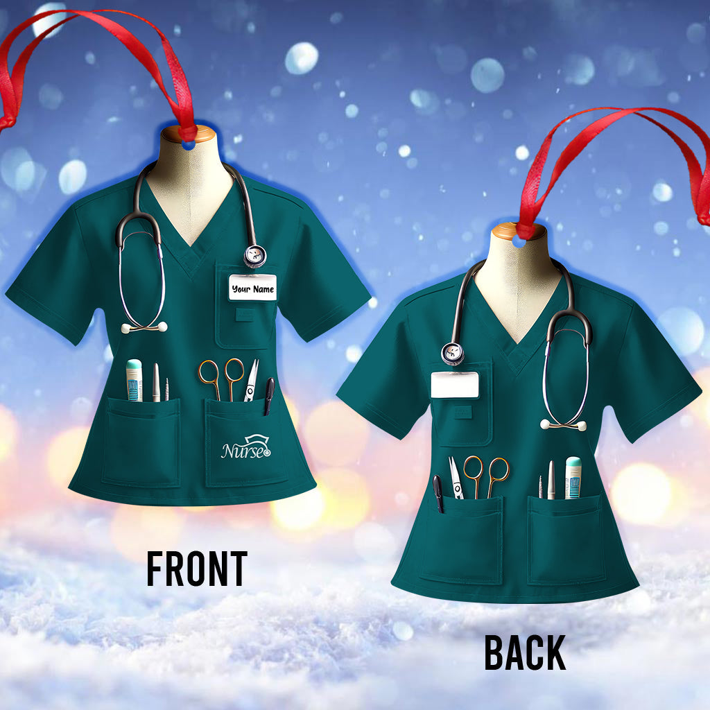 Blisscorners Custom Name Nurse Ornament, Home Decor Christmas Gift2D Flat LM2111