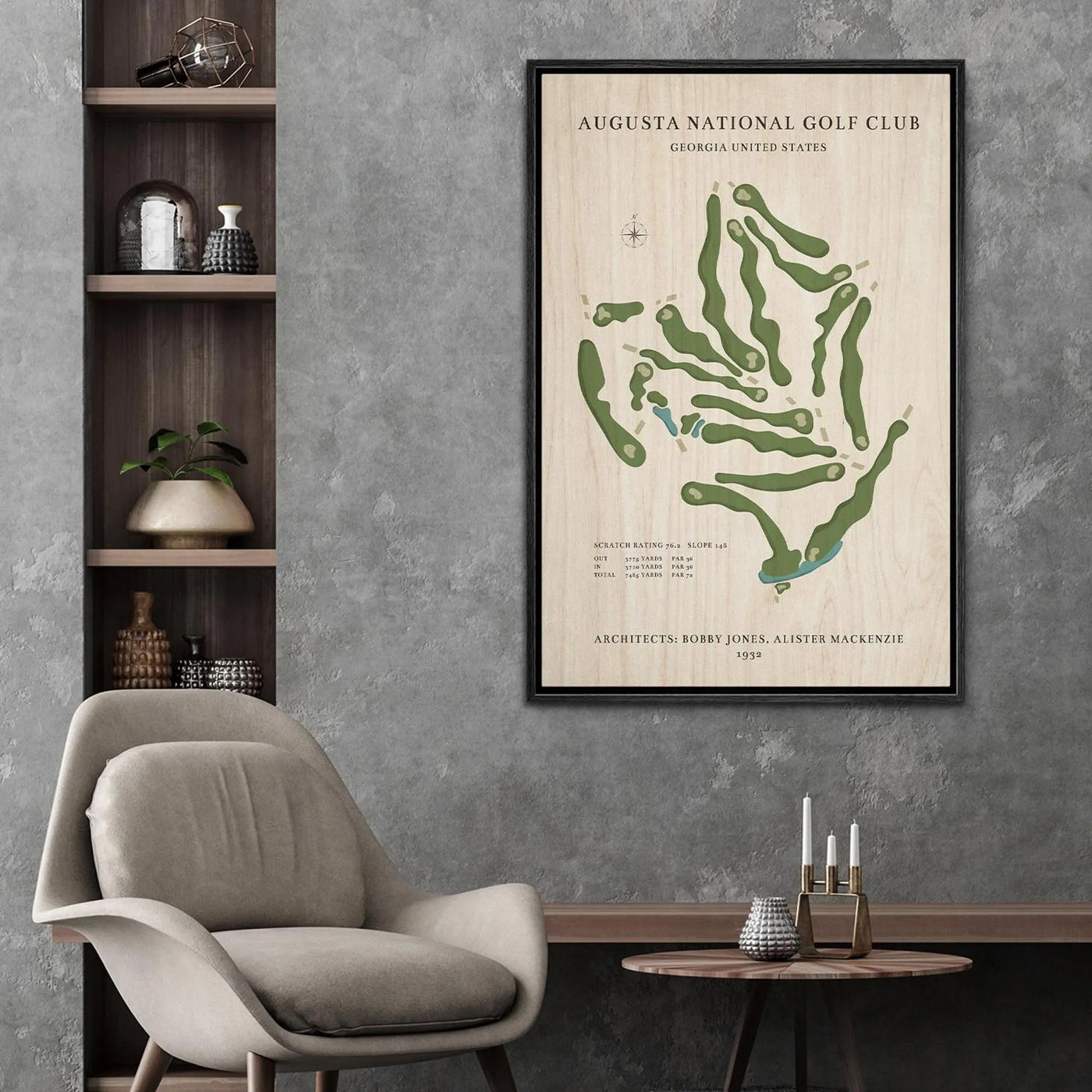 Blisscorners Custom Golf Course Map Canvas, Golf Decor, Gift For Golfer LM2611