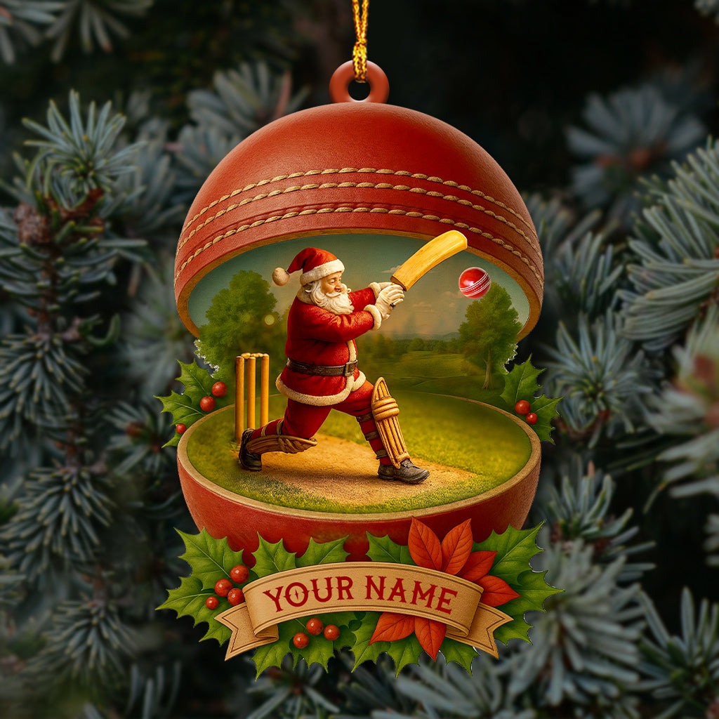 Blisscorners Christmas Cricket Players, Home Decor, Christmas Ornament2D Flat LM2111